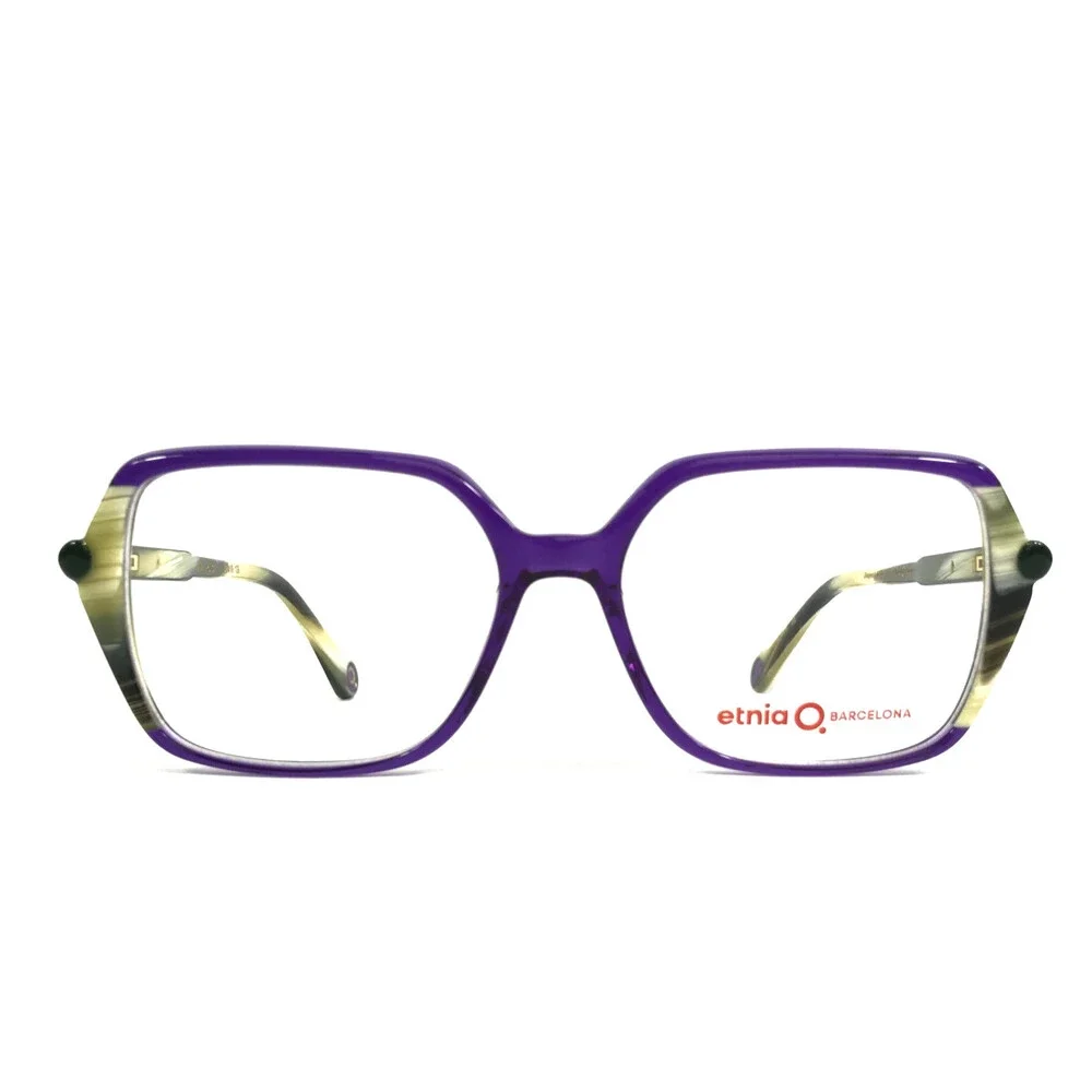 Etnia Barcelona Eyeglasses Frames SIMA PUHO Purple Horn Square 52-15-138